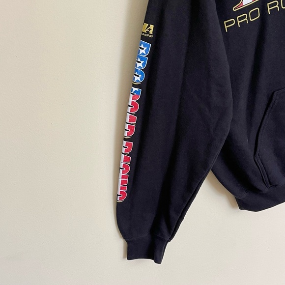 Vintage Y2K AMA Pro Road Racing Motorcycle Heavyweight Black Hoodie Adult Medium - Picture 5 of 10